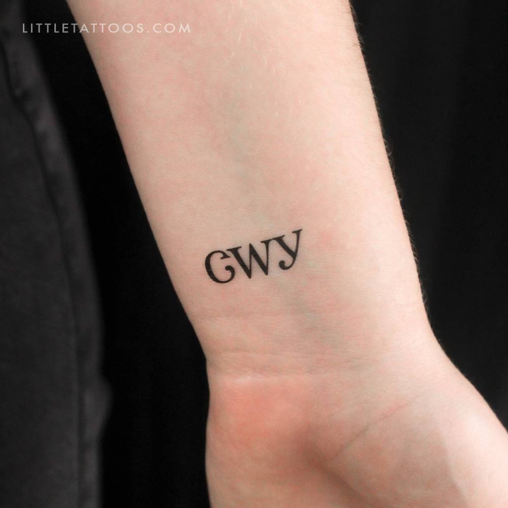 Cherokee syllabary temporary tattoo located on the wrist.
