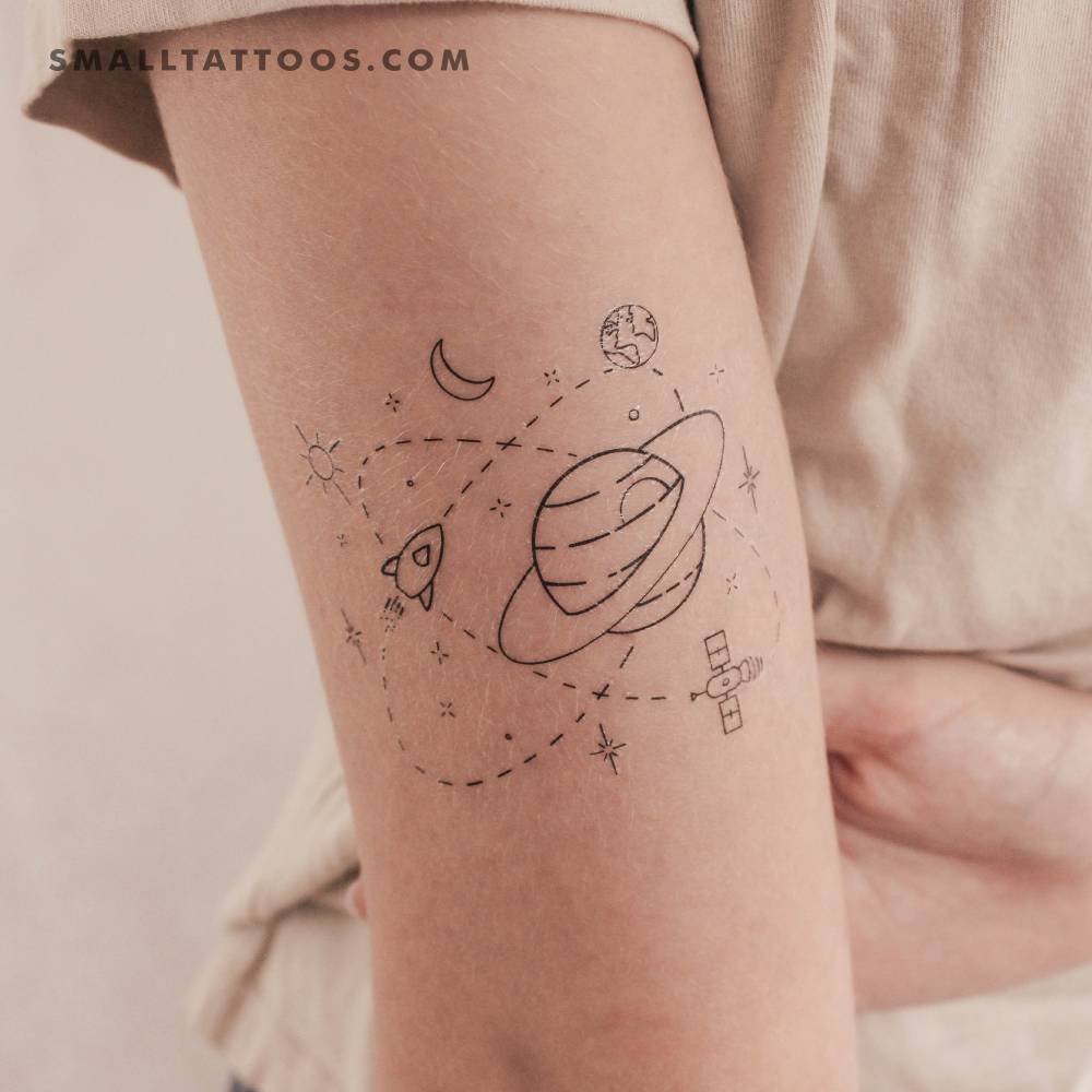 Small galaxy temporary tattoo by Cagri Durmaz.