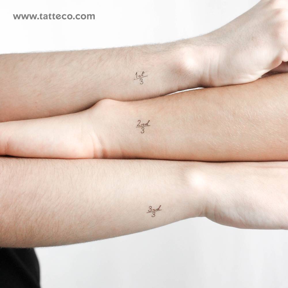 Matching three siblings temporary tattoos.
