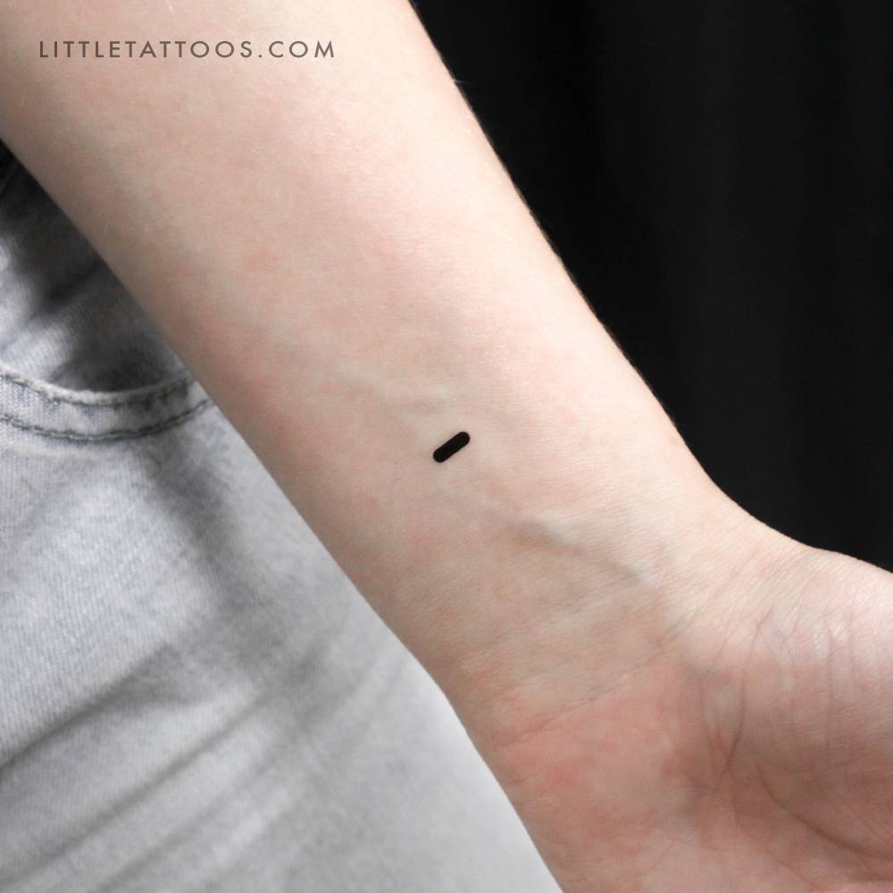Minimalistic style Morse Code "T" temporary tattoo.