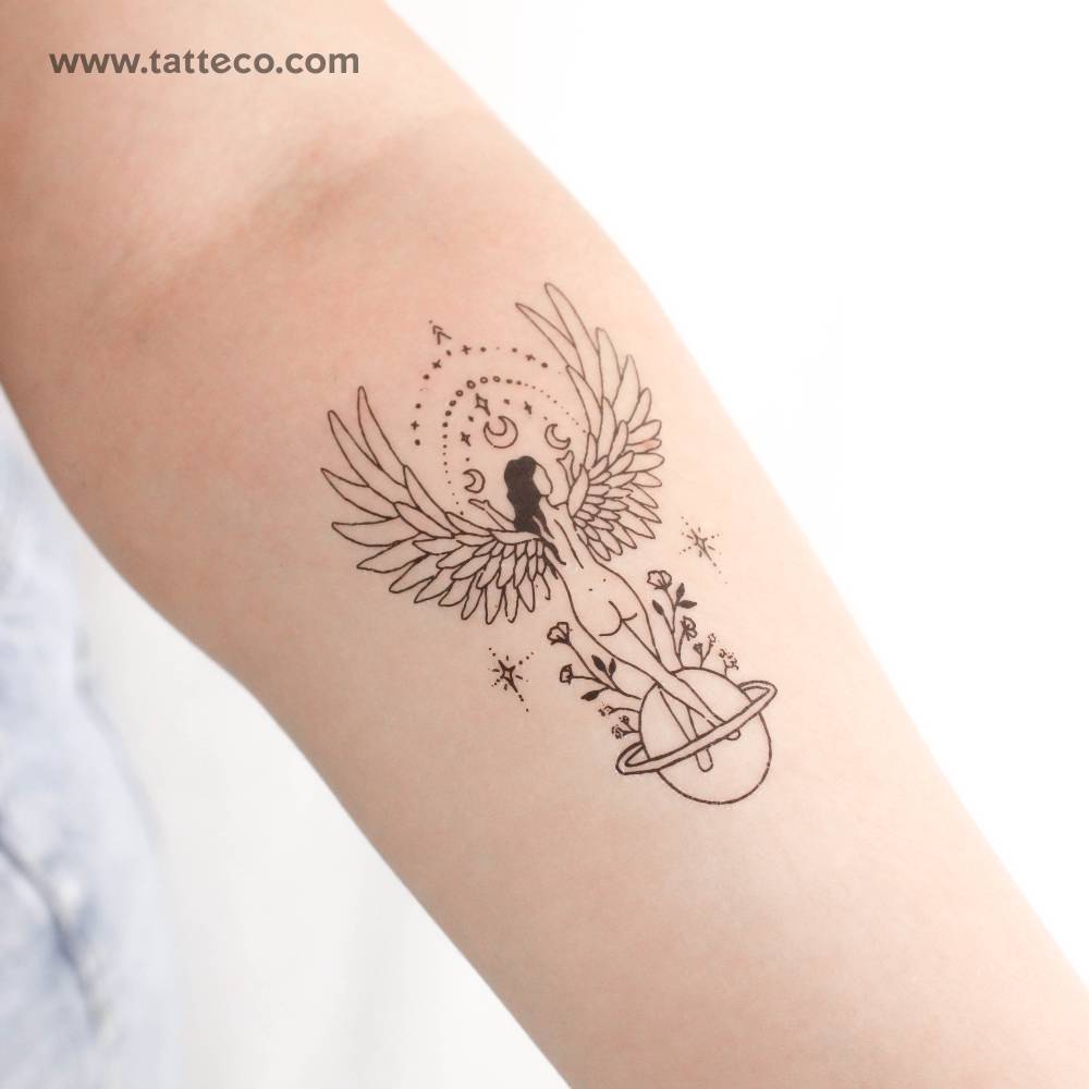 Angel woman temporary tattoo by Tukoi.