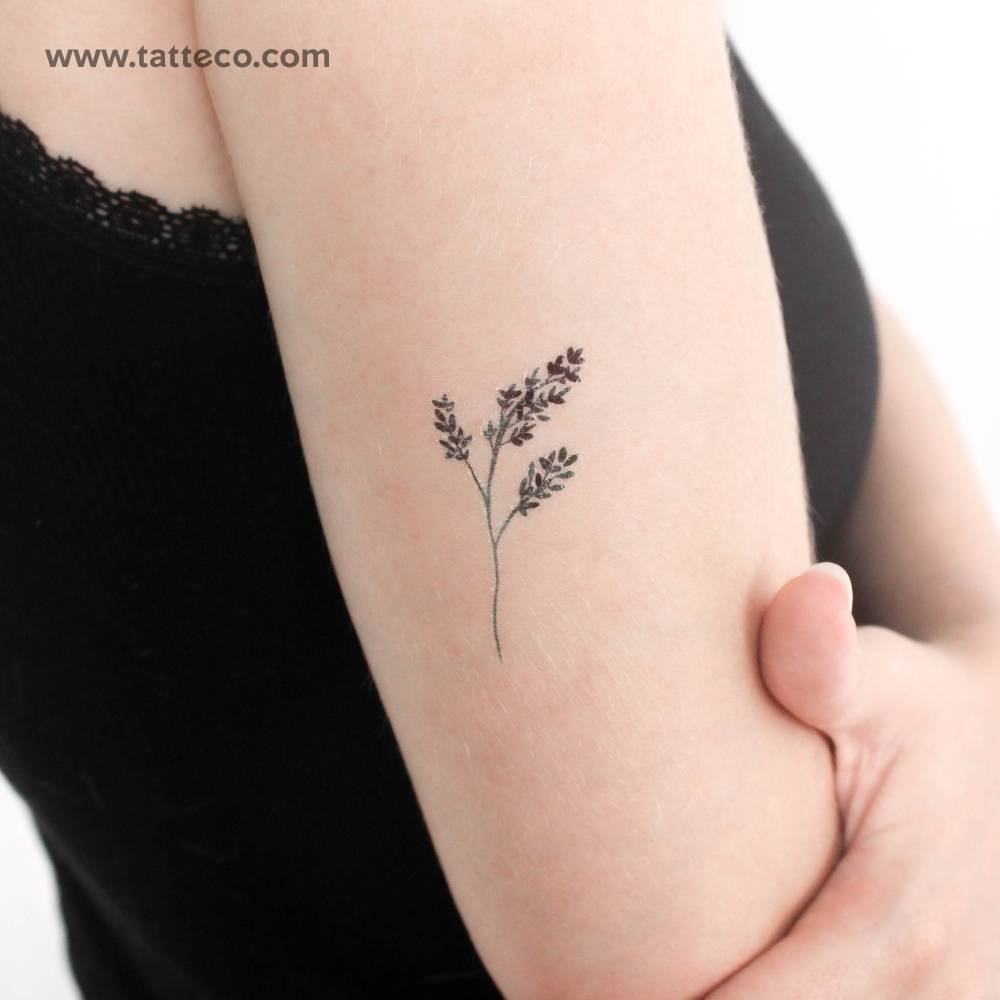Green branch temporary tattoo by Zihee.