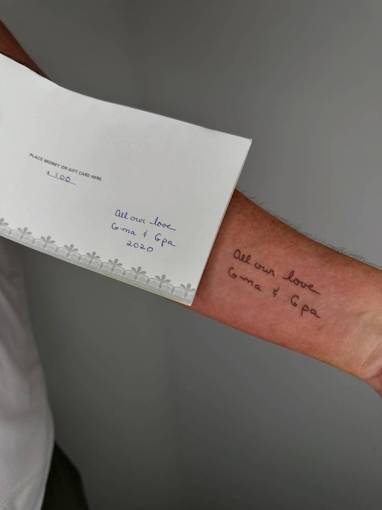 Grandma and grandpa’s handwriting.