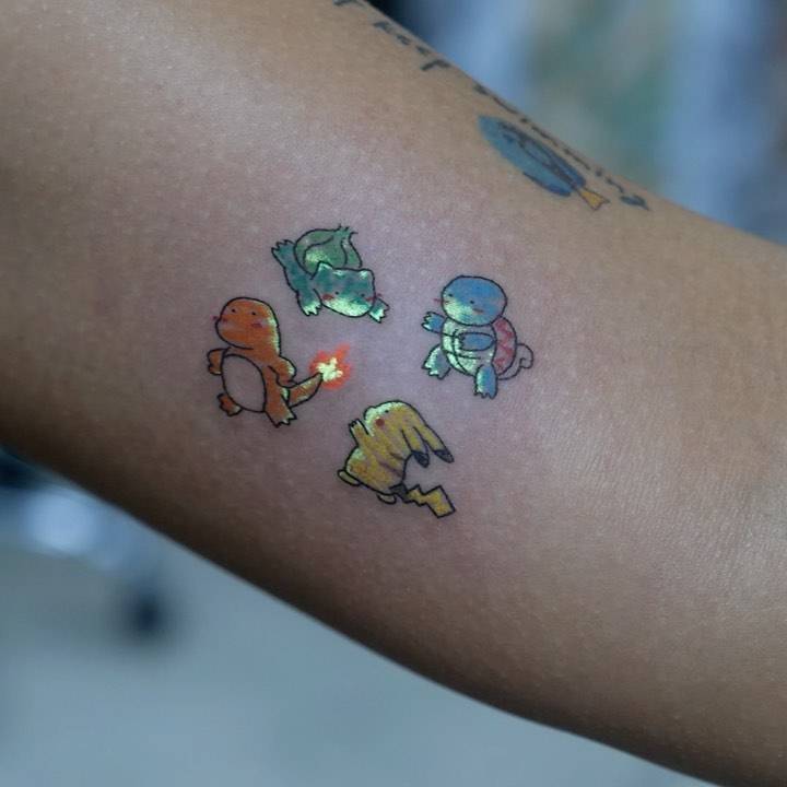 Bulbasaur, Squirtle, Charmander and Pikachu