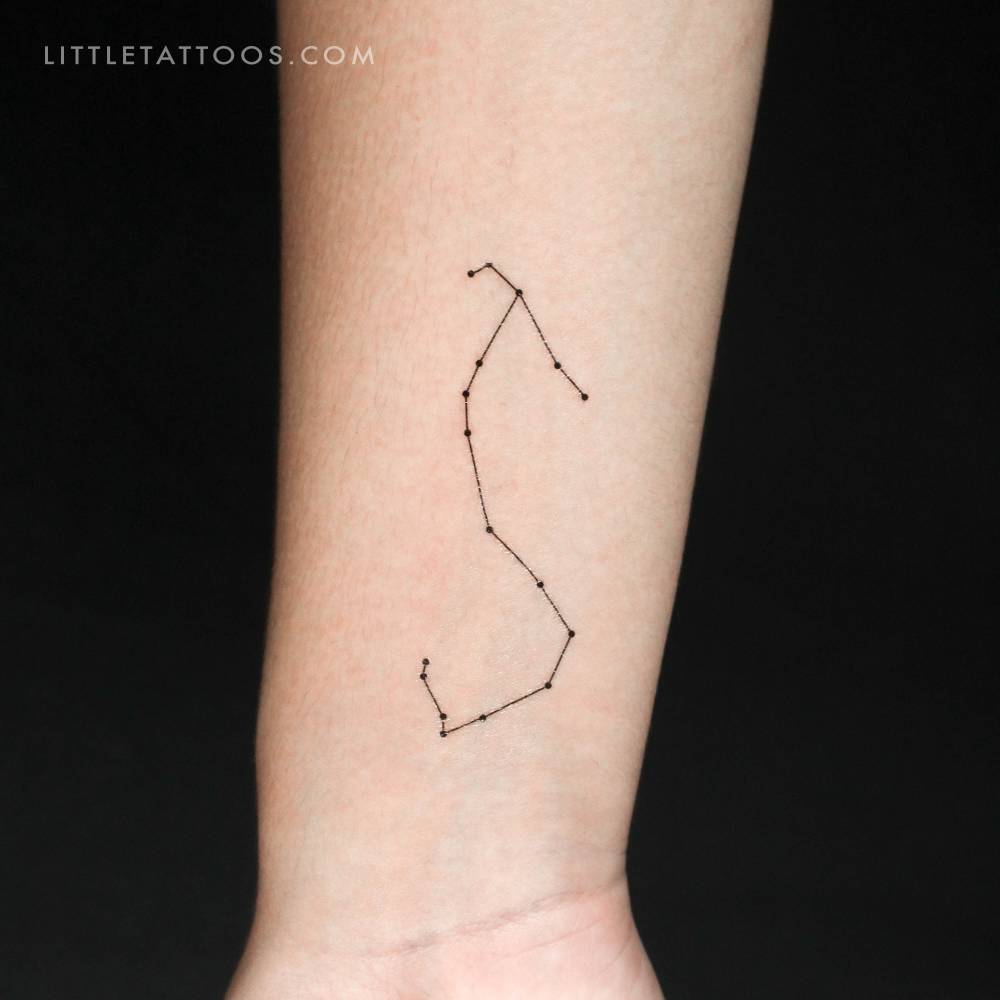 Scorpius constellation temporary tattoo located on the wrist.