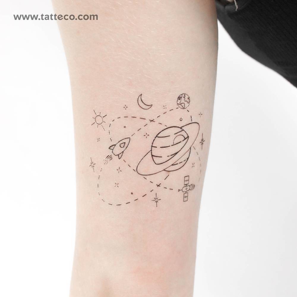 Galaxy temporary tattoo by Cagri Durmaz.