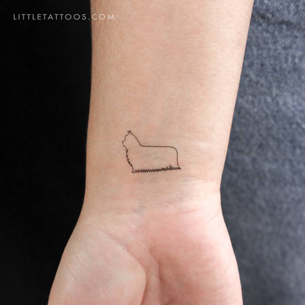 Yorkshire Terrier temporary tattoo located on the wrist.