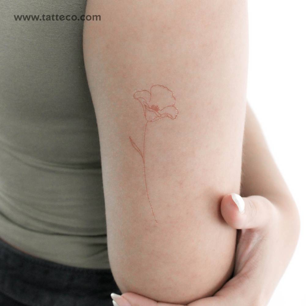Poppy [Red] by Jakenowicz temporary tattoo.