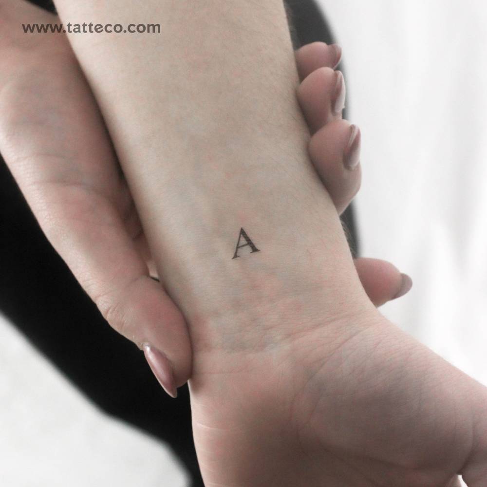 A Serif Capital Letter Temporary Tattoo