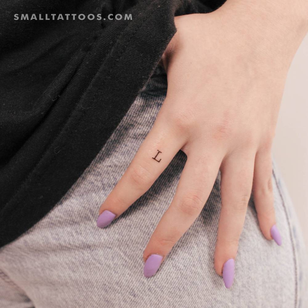 L uppercase typewriter letter temporary tattoo