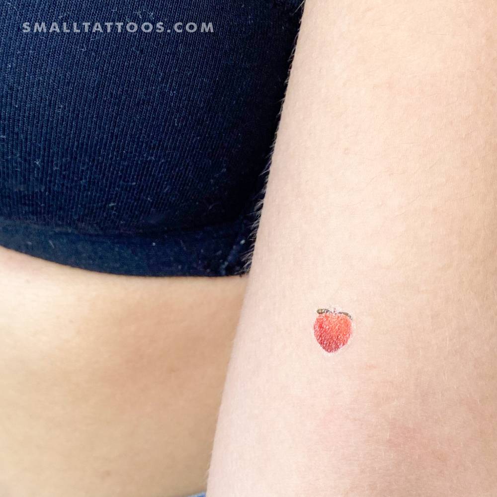 Peach emoji temporary tattoo