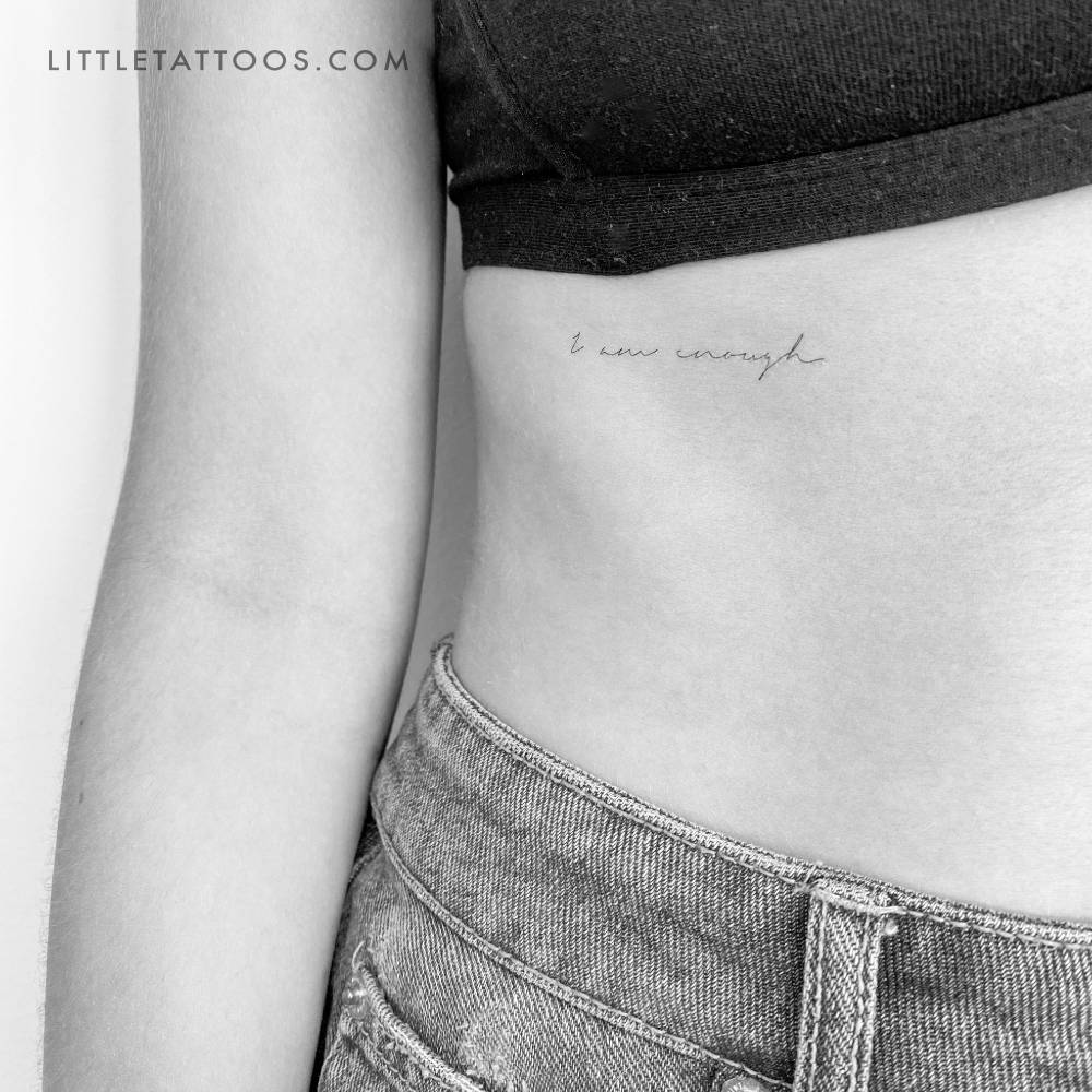 Handwritten 'I Am Enough' Temporary Tattoo