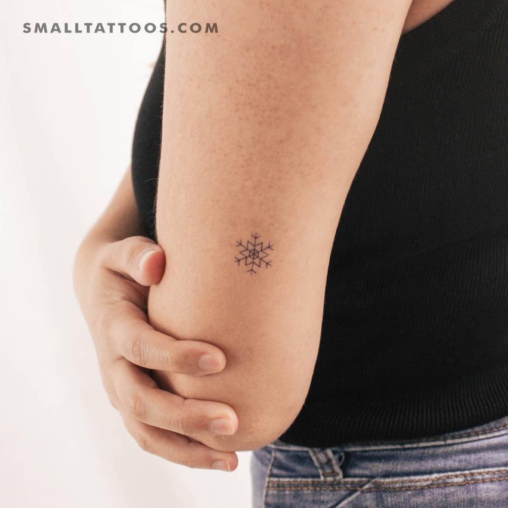 Blue snowflake temporary tattoo