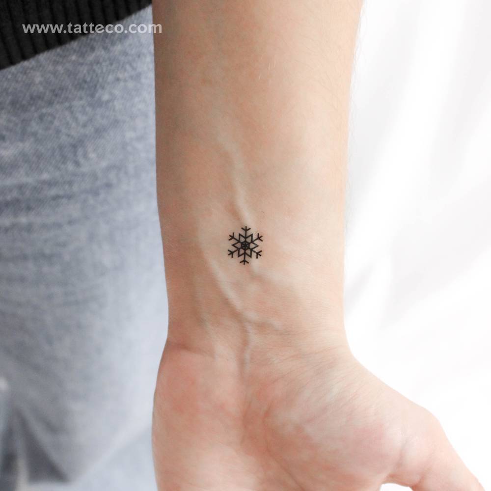 Small snowflake temporary tattoo