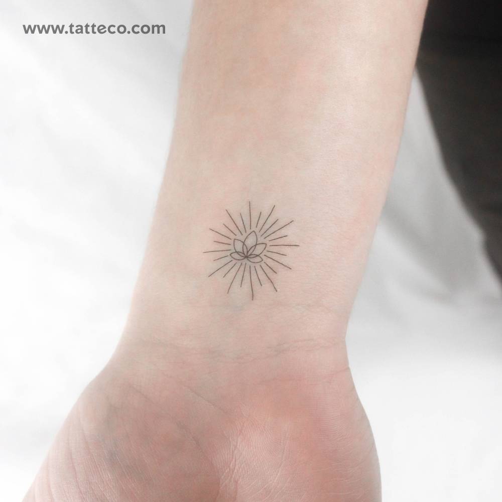 Small shiny lotus by Cagri Durmaz temporary tattoo