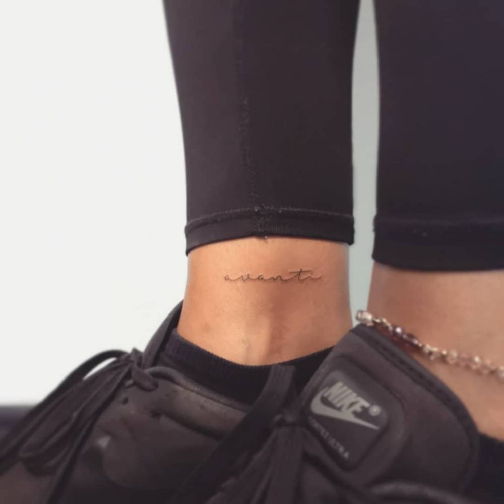 "Avanti" - Italian for forward, progress.