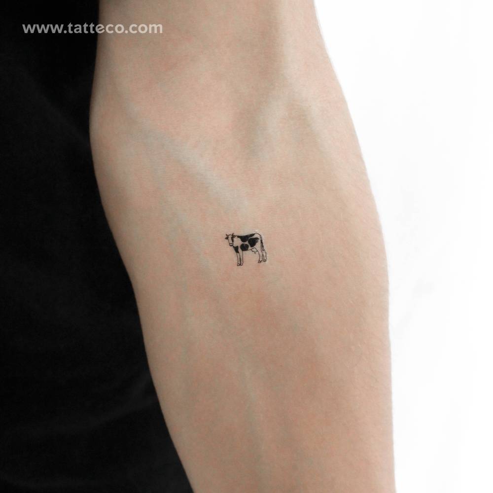 Tiny Cow Temporary Tattoo