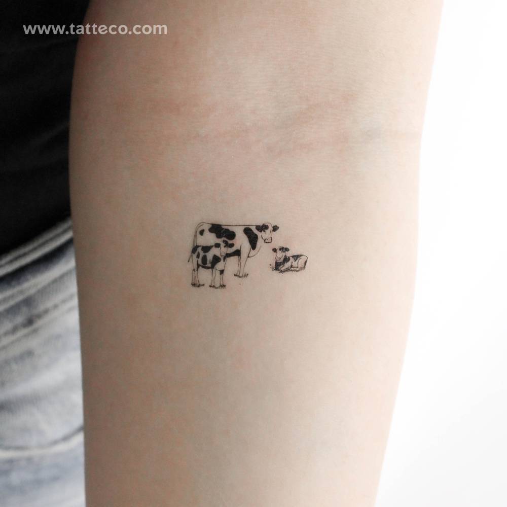 Cow Family Temporary Tattoo