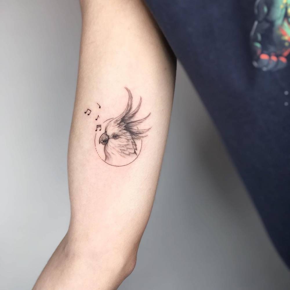 Singing cockatoo tattoo
