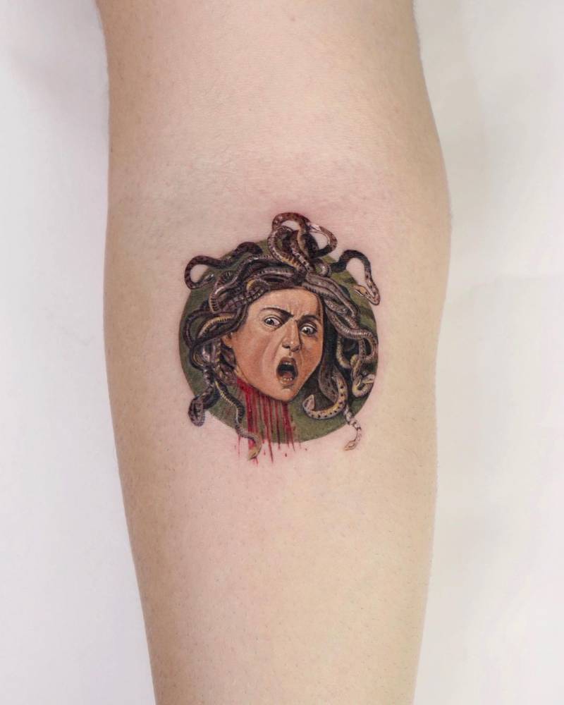 Medusa - Caravaggio (1598) tattooed on the inner forearm