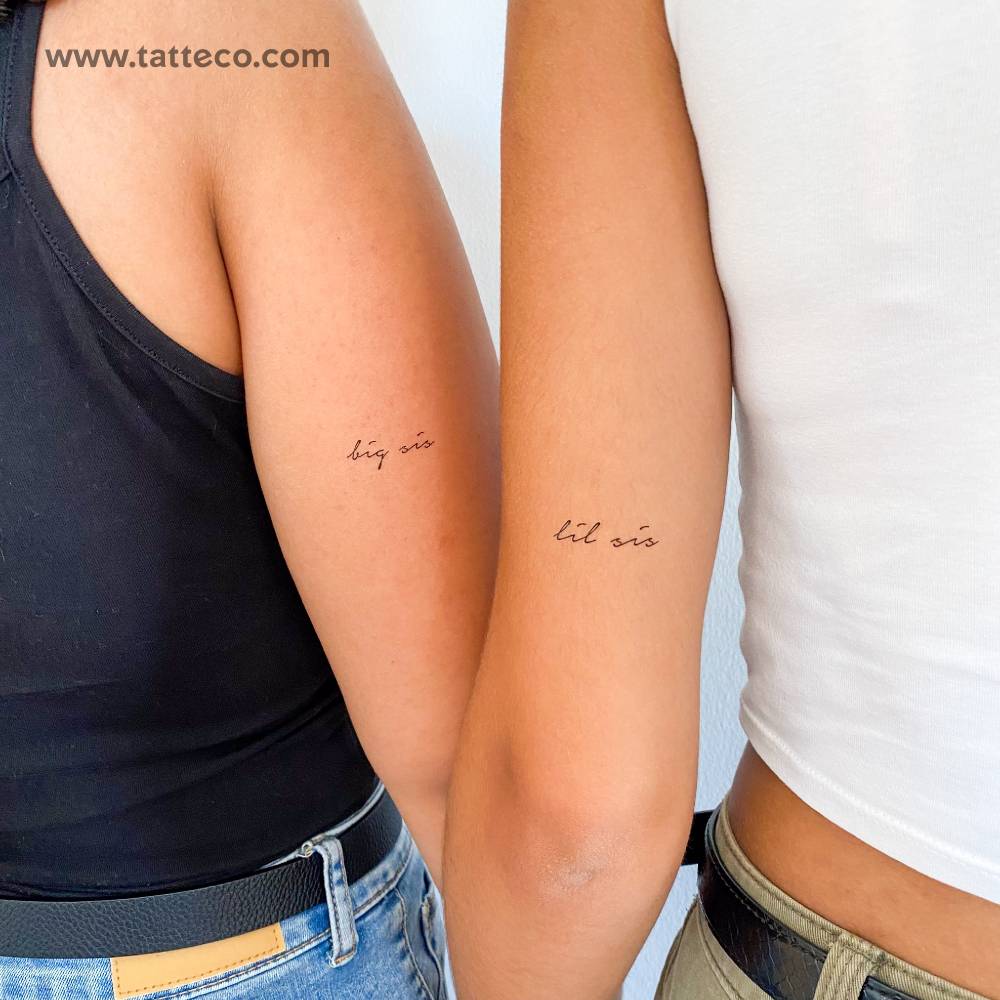 Matching Big Sis Lil Sis Temporary Tattoos