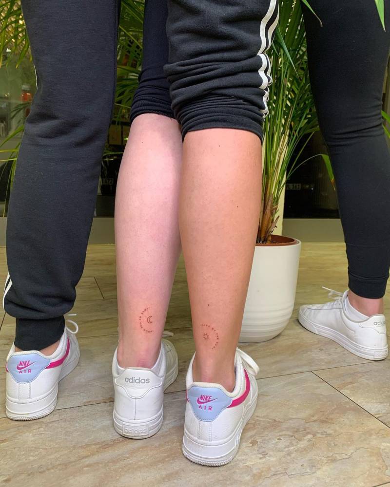 live by the sun/ love by the moon matching tattoos for best friends.