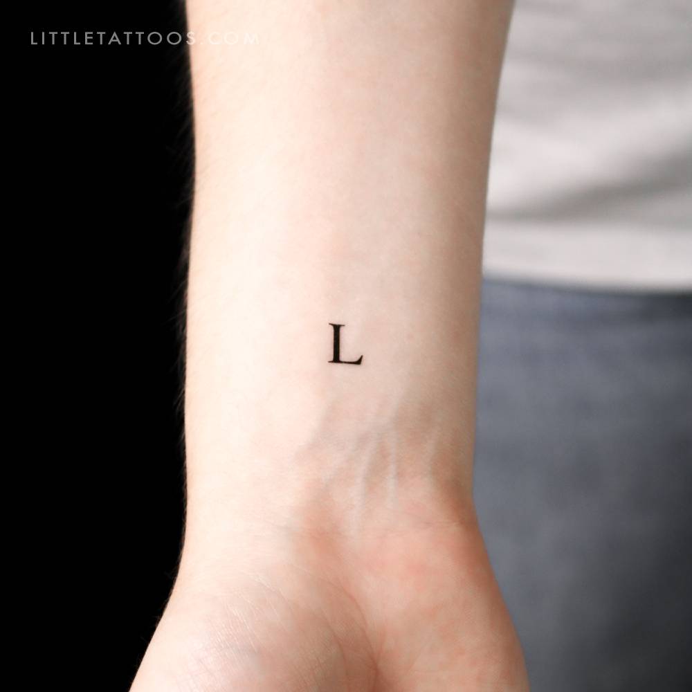 L Uppercase Serif Letter Temporary Tattoo