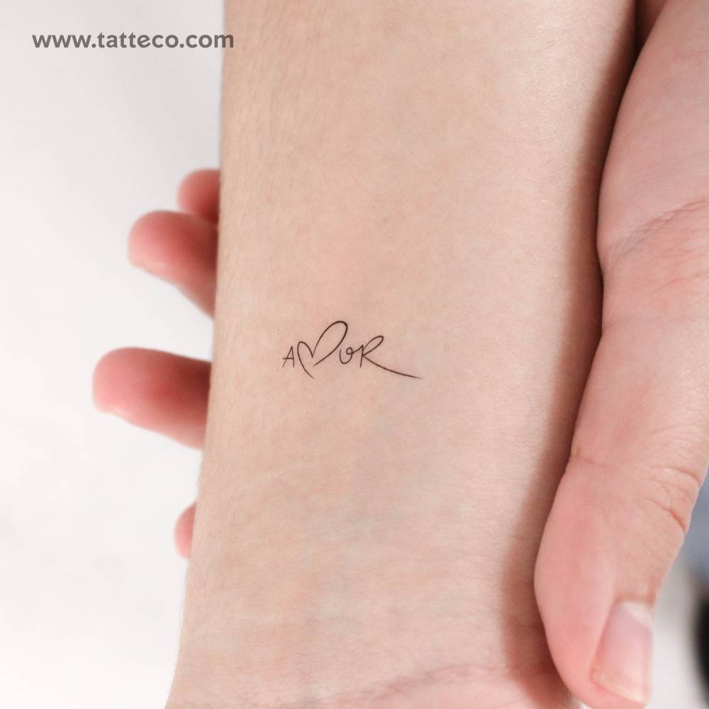 Small Amor Temporary Tattoo