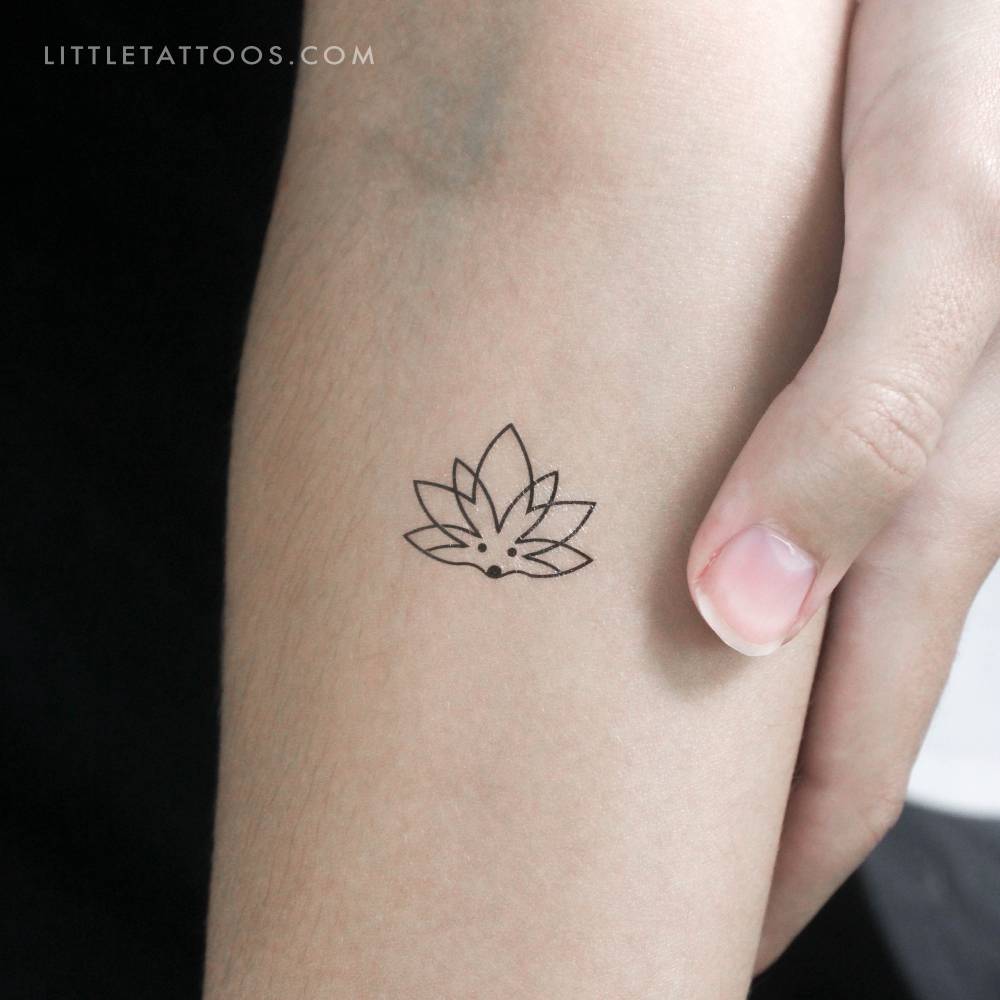 Lotus Hedgehog Temporary Tattoo
