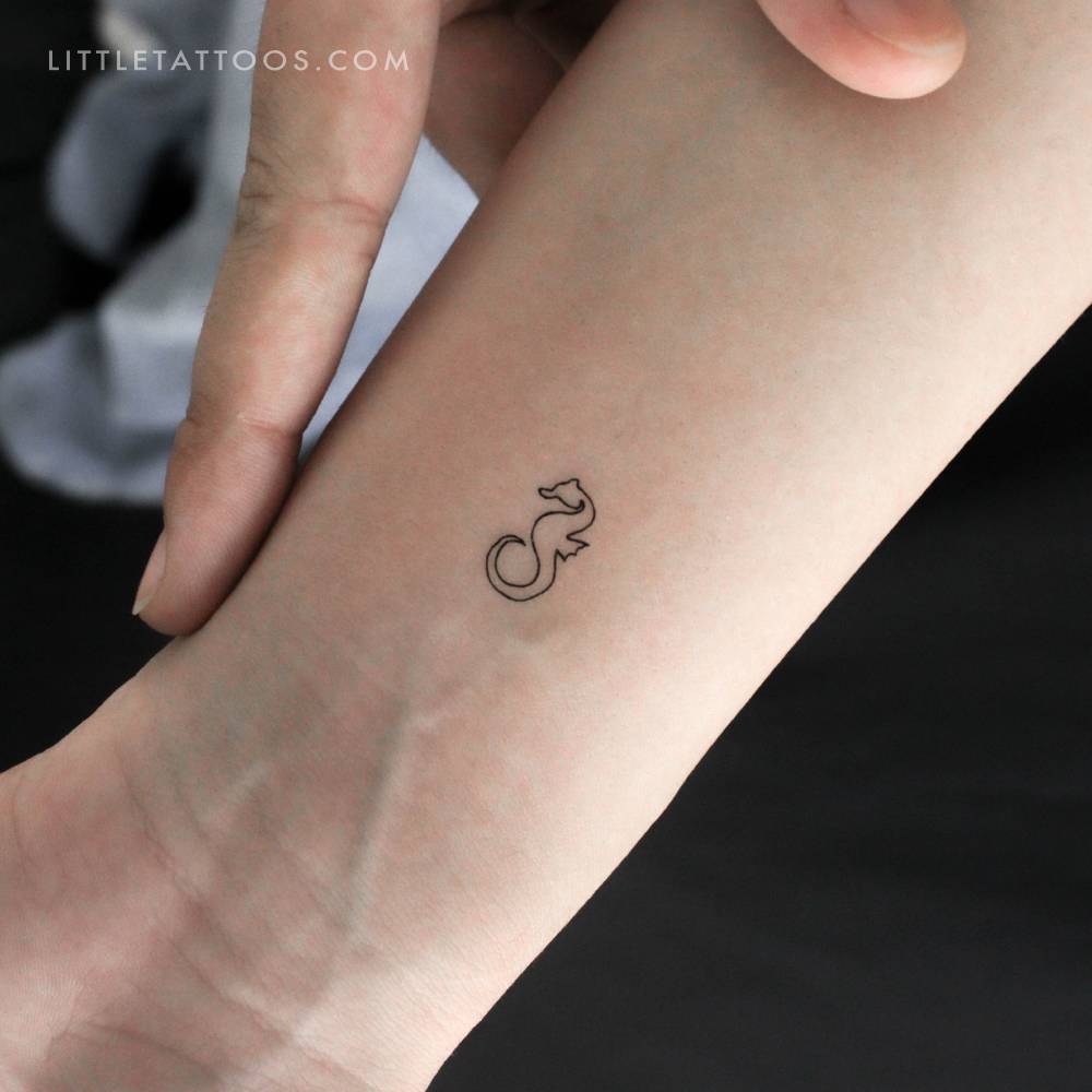 Minimalist Seahorse Temporary Tattoo