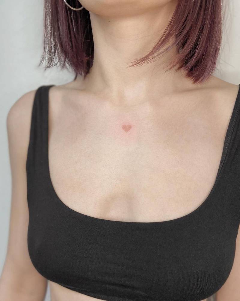 Heart like a birthmark.