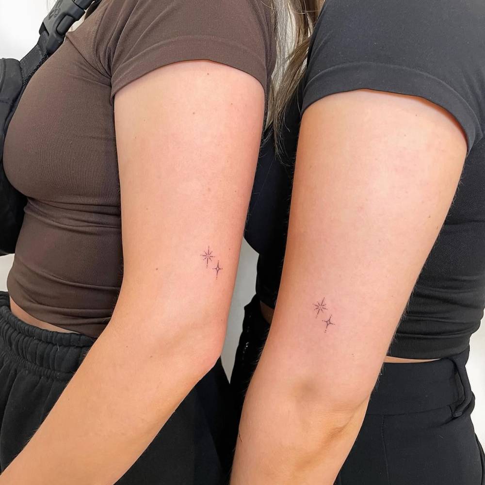 Matching sparkling stars tattoo for best friends.