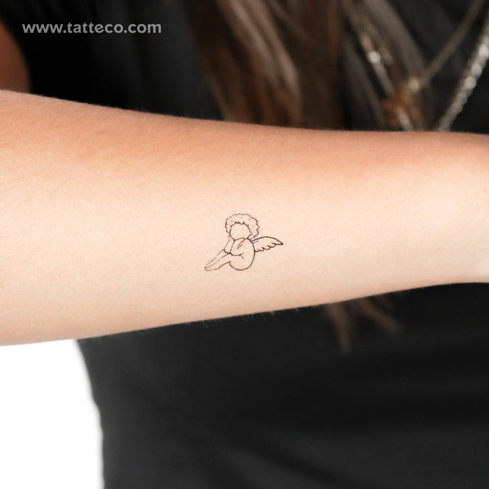 Tiny Faceless Cherub Temporary Tattoo
