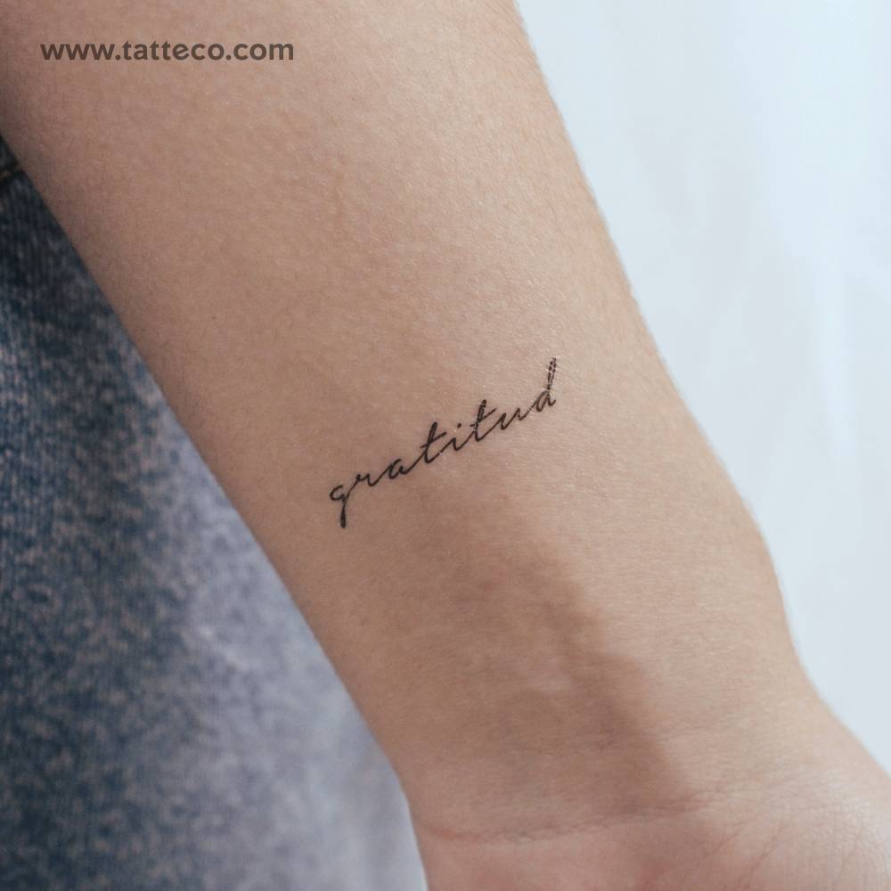 Gratitud Temporary Tattoo