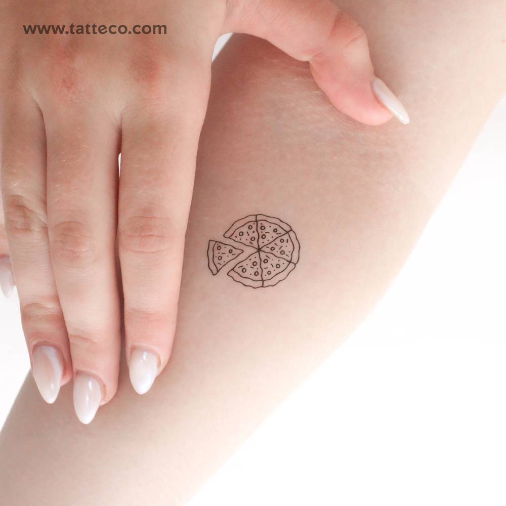 Sliced Pizza Temporary Tattoo