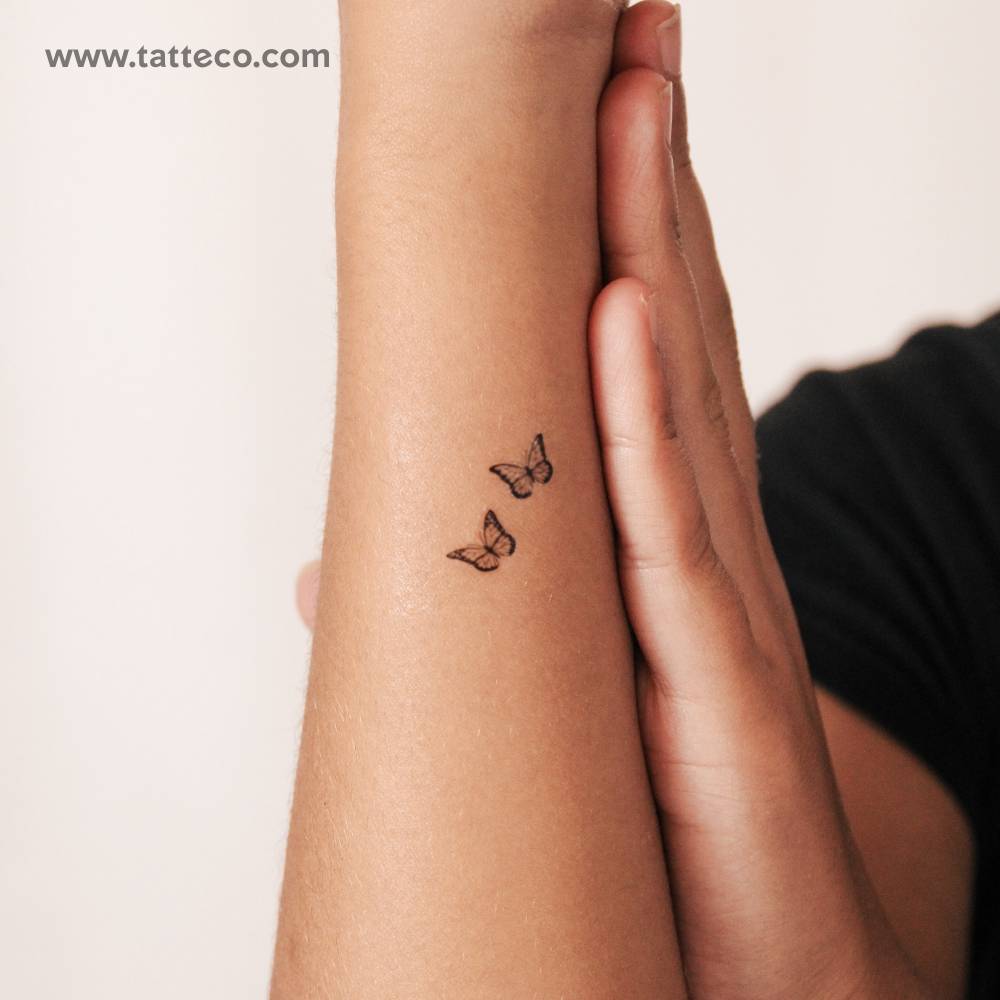 Small Butterfly Pair Semi-Permanent Tattoo
