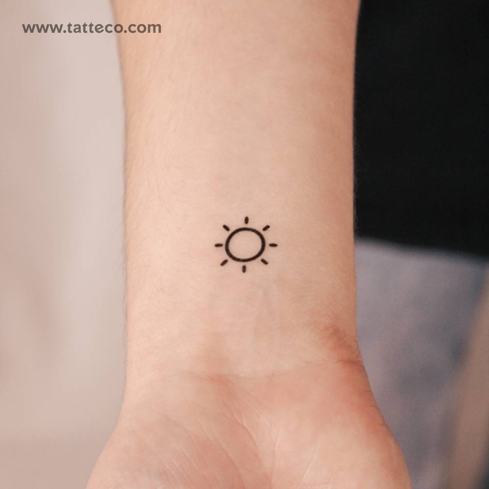 Minimalist Sun Semi-Permanent Tattoo