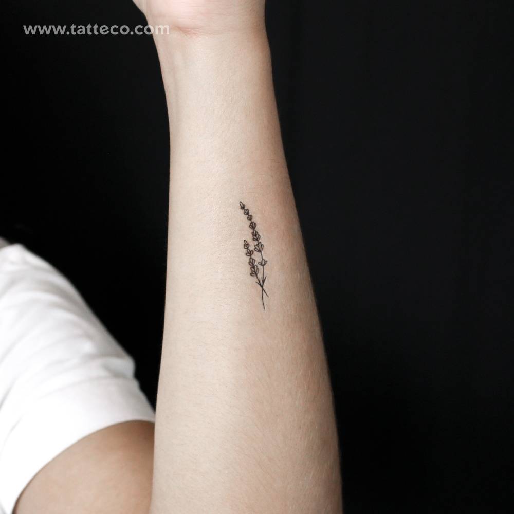 Semi-Permanent Fine Line Lavender Tattoo