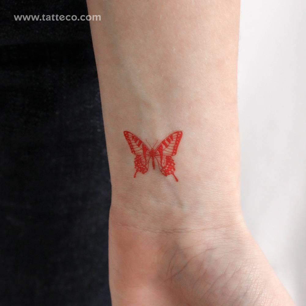 Red Butterfly Temporary Tattoo