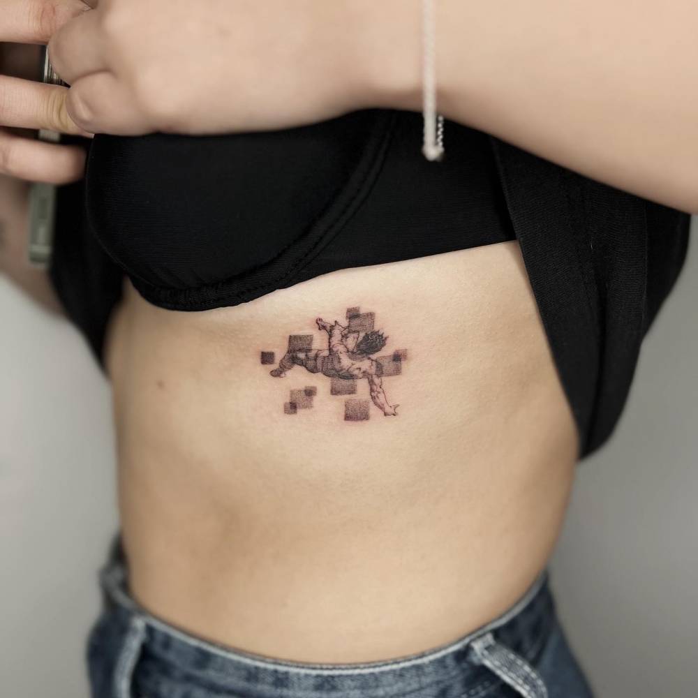 'Phaeton, from the Four Disgracers' tattooed on rib.