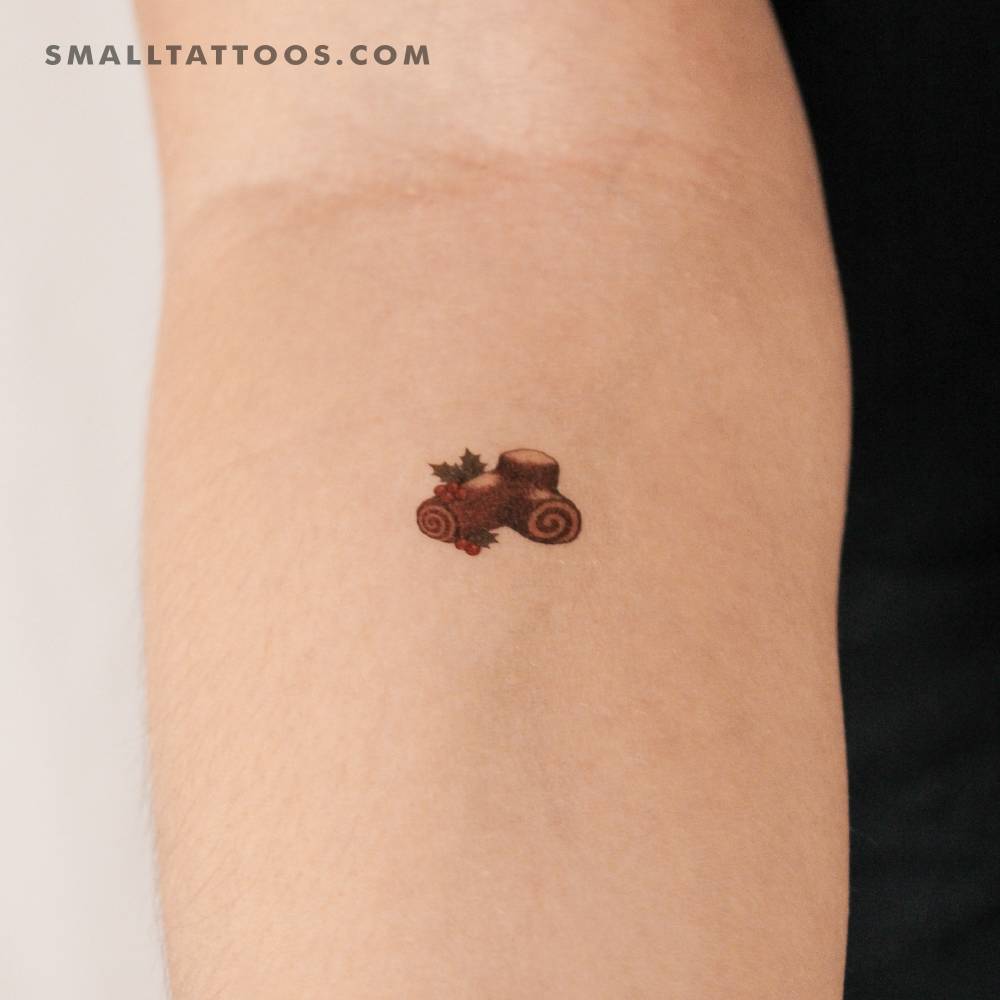 Yule Log Temporary Tattoo