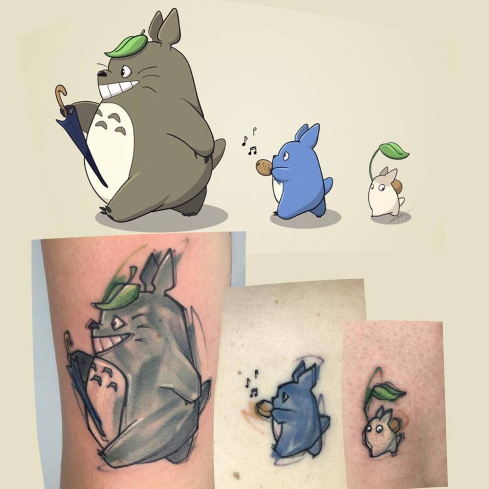 Totoro tattoos.
