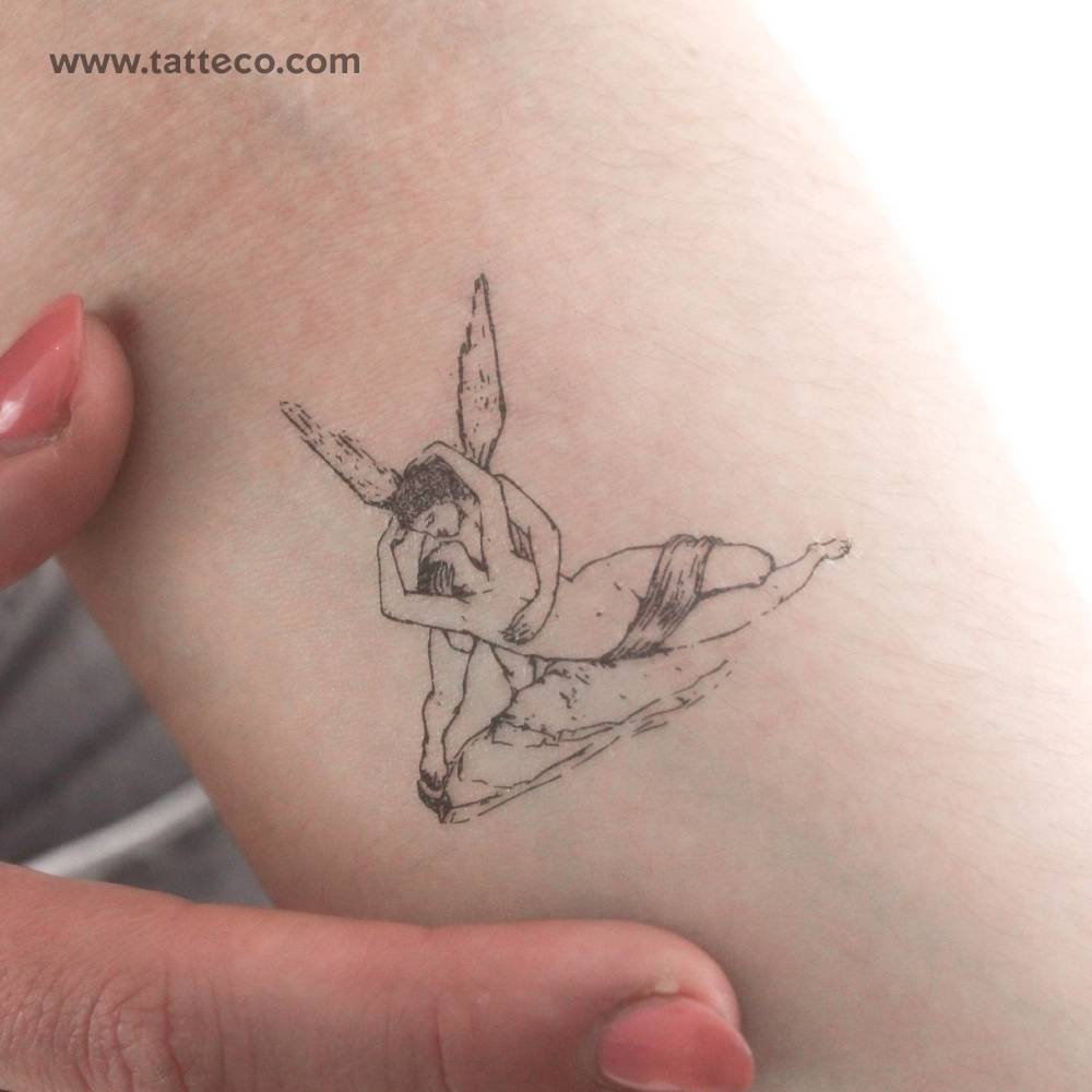 Psyche Revived By Cupid's Kiss Temporary Tattoo