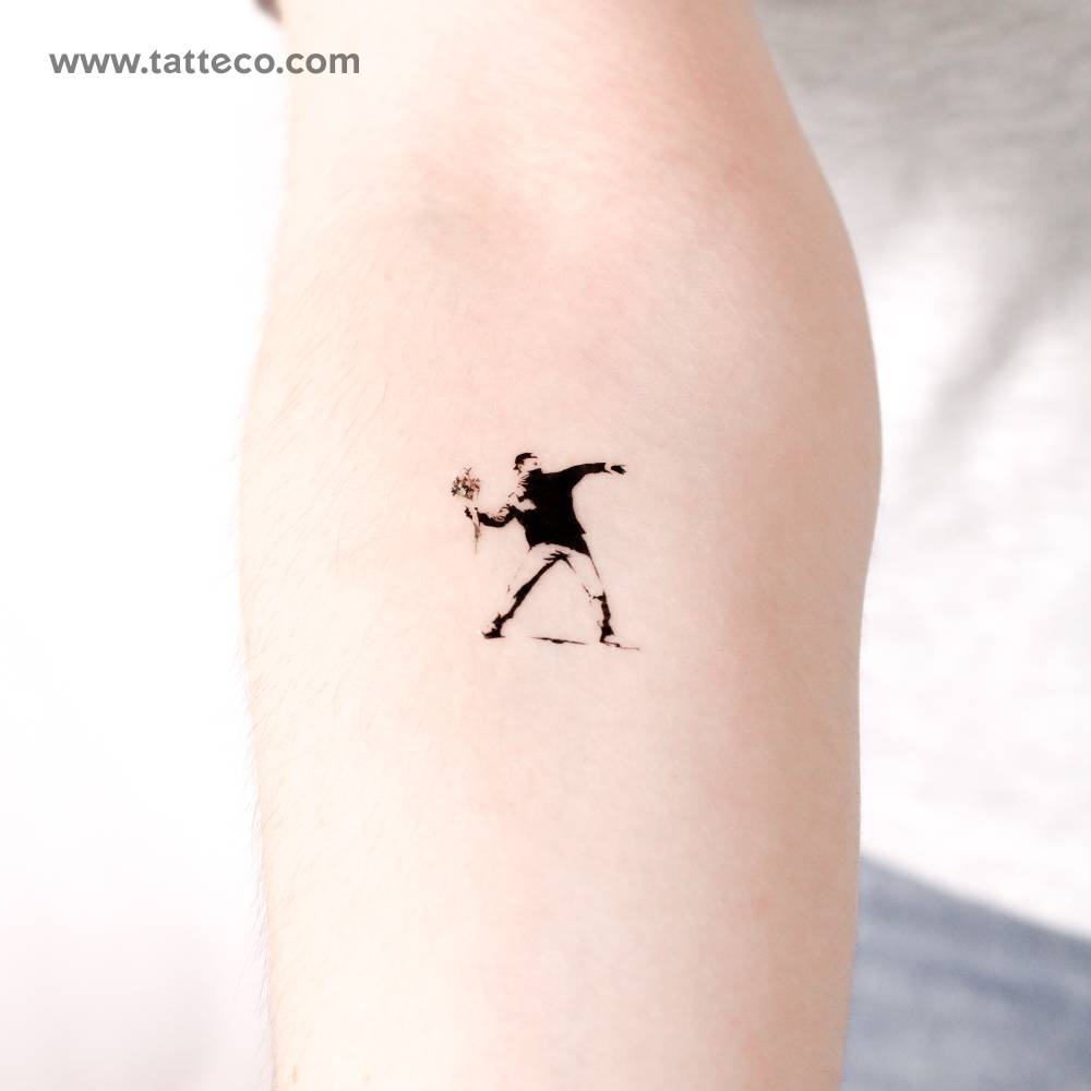 Small Flower Thrower Temporary Tattoo