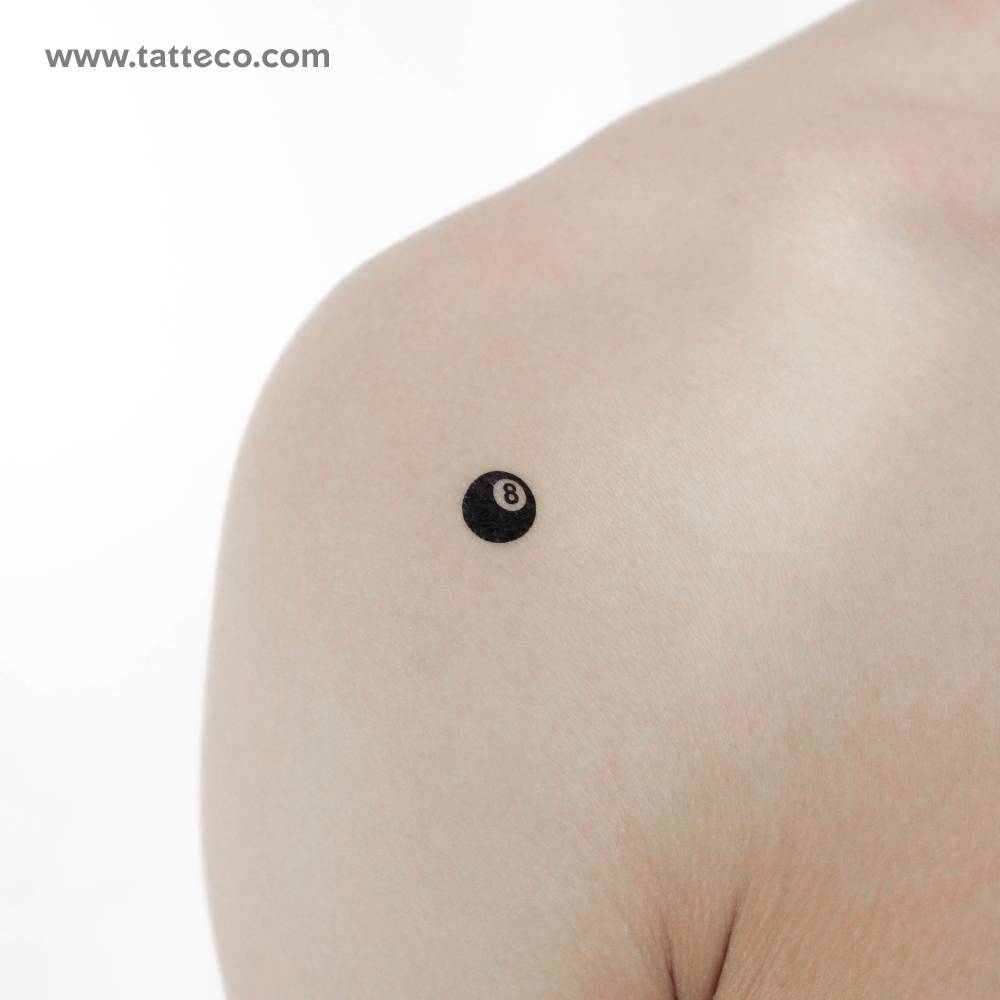 Eight Ball Temporary Tattoo