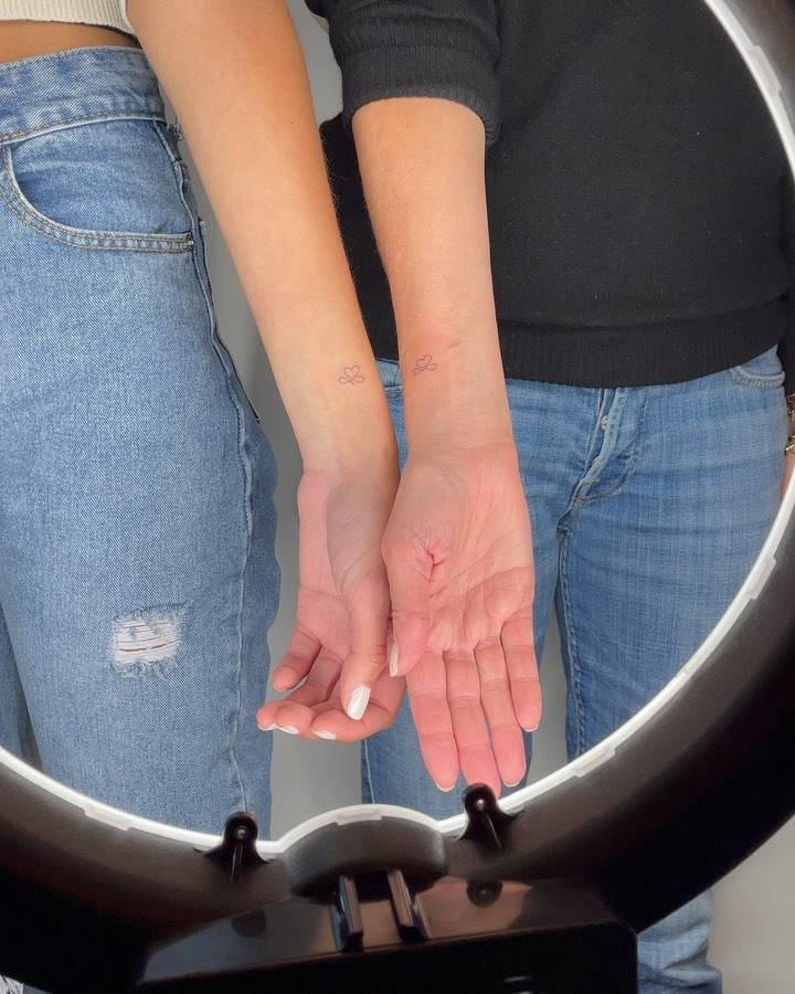 Infinity with heart tattoo - mom and daughter matching.