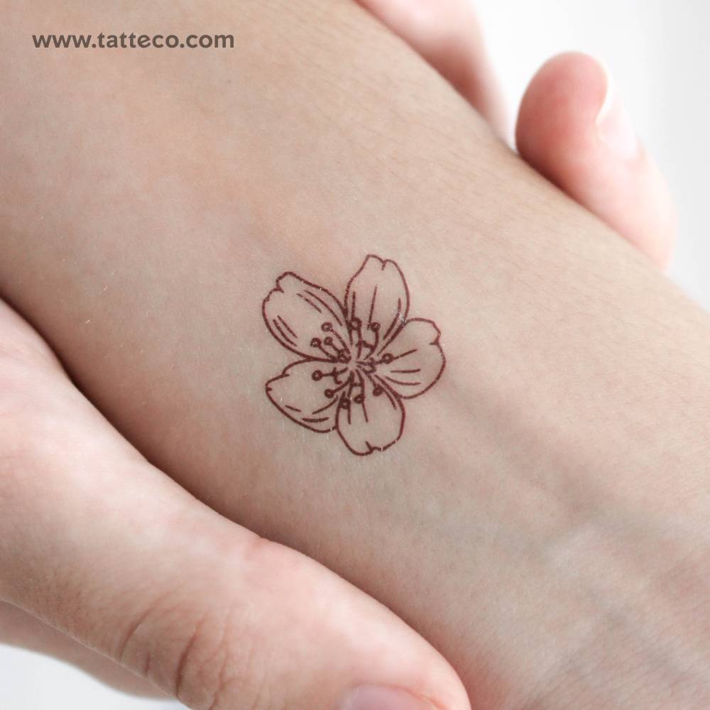 Cherry Blossom Outline Temporary Tattoo