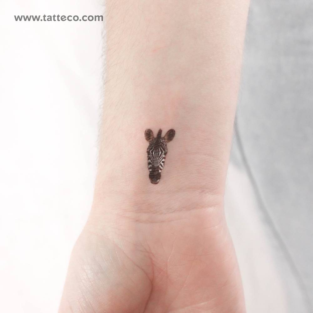 Zebra Head Temporary Tattoo