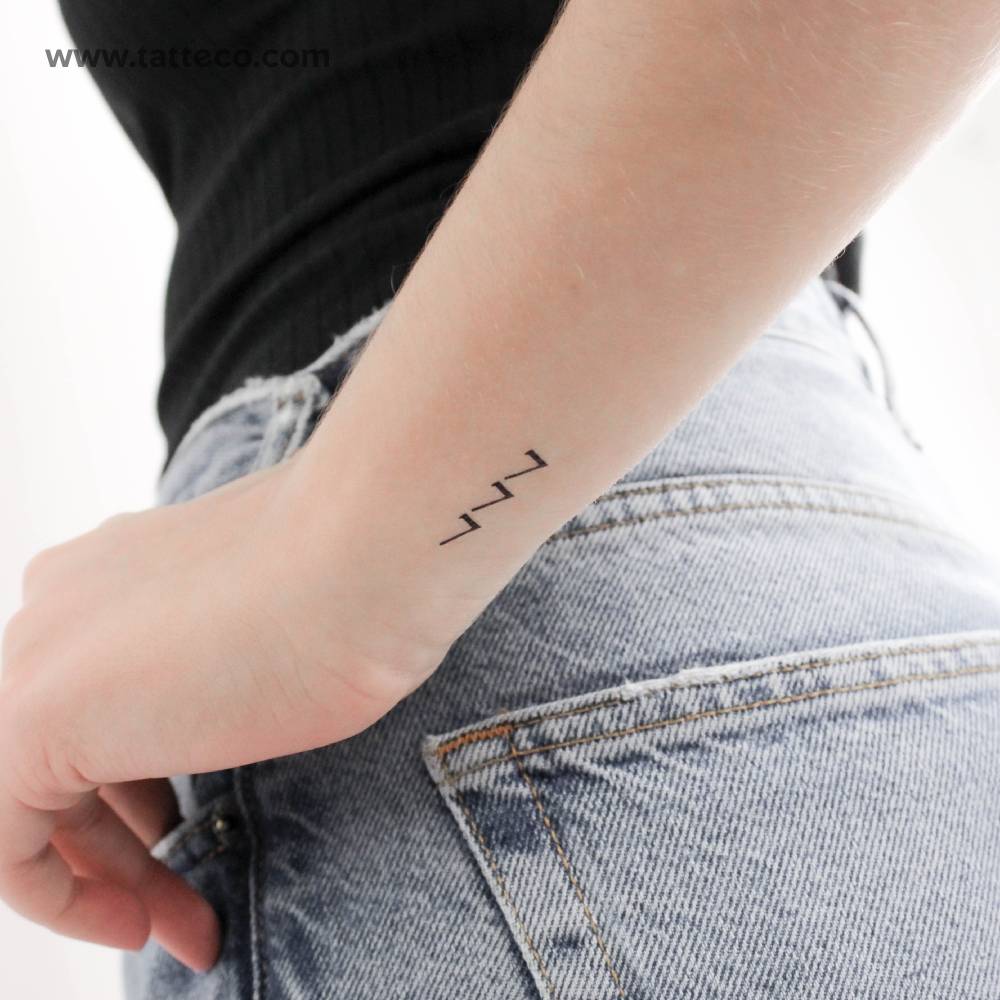 Vertical 777 Temporary Tattoo