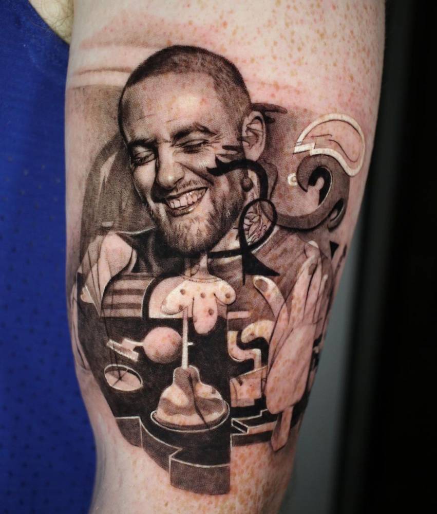 Mac Miller + ”Faces” album cover.